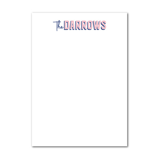 Block Print Name Notepad