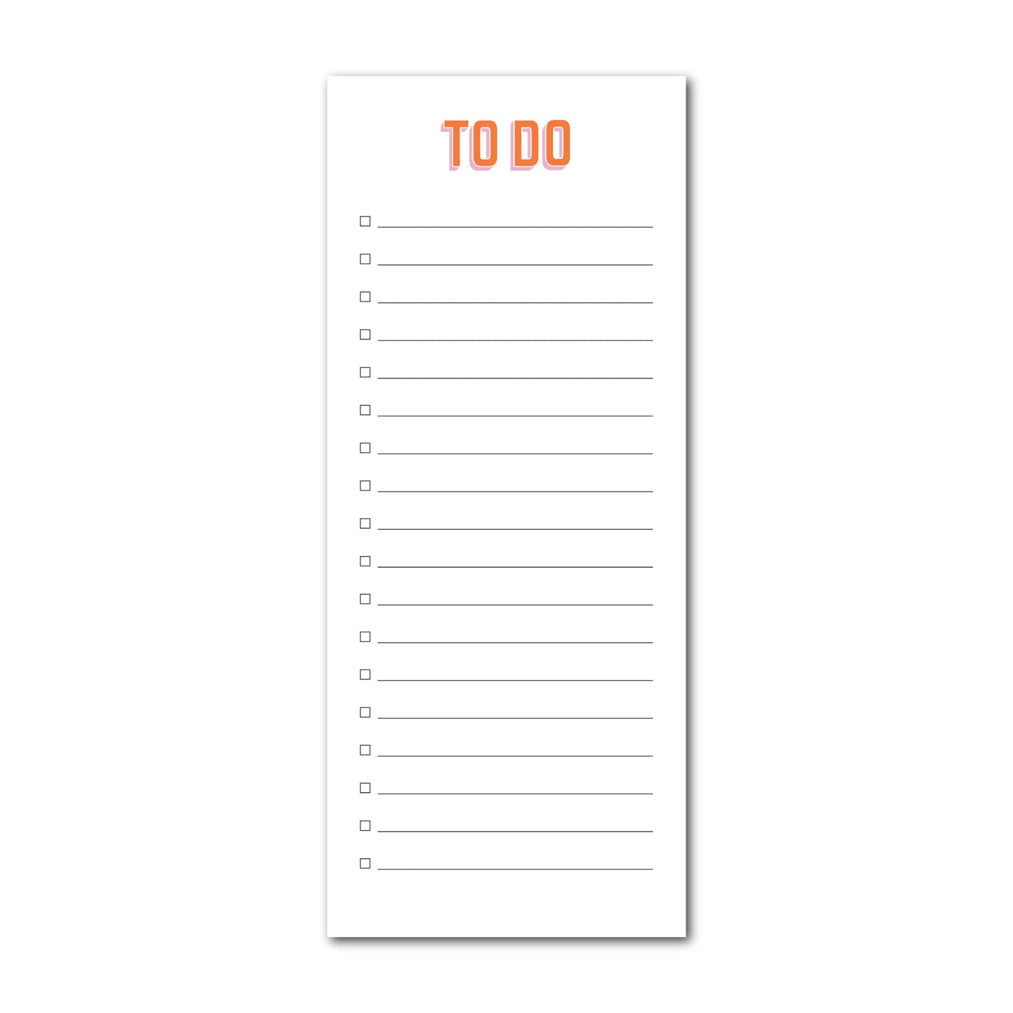 Block Print To Do List Notepad