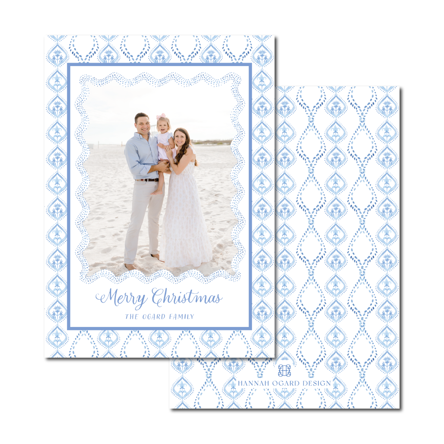 Blue Christmas Holiday Card