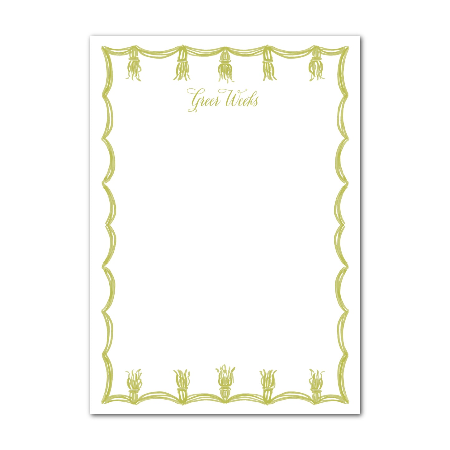 Chartreuse Tassels Notepad