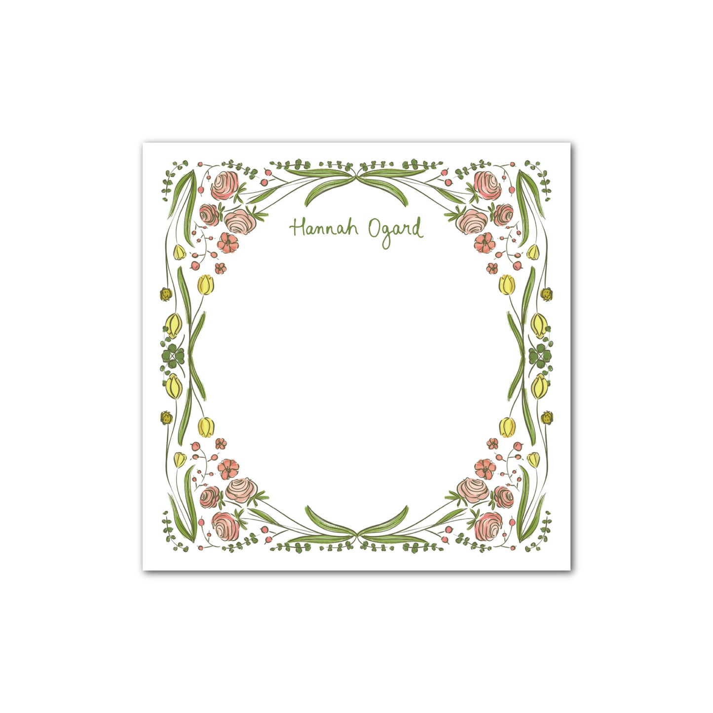 Flora Frame Square Notepad