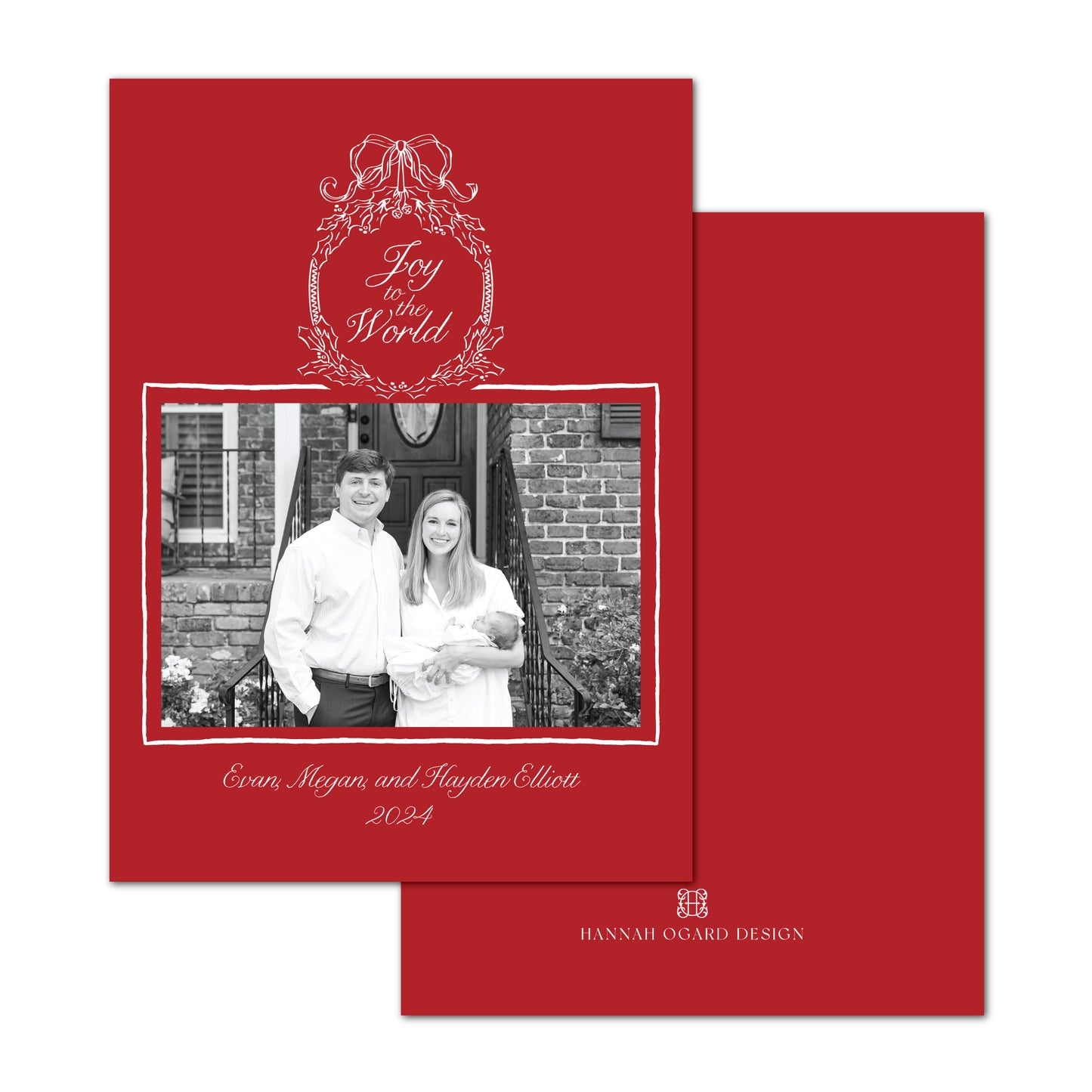 Frosted Cranberry Crest Holiday Card