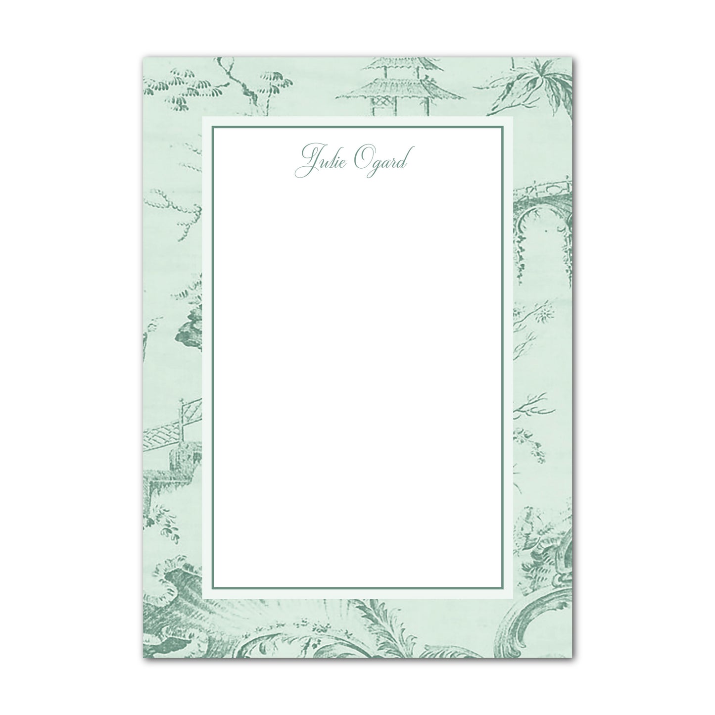 Green Chinoiserie Notepad