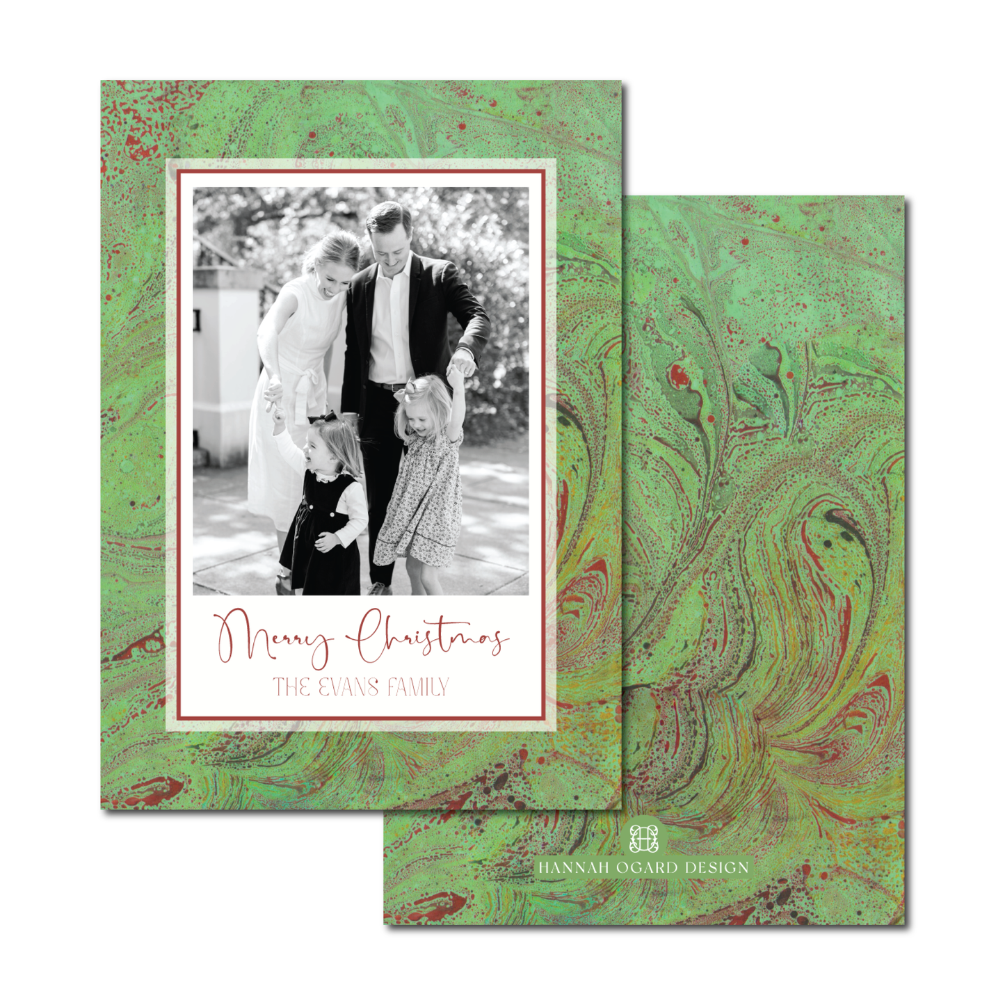 Marbled Mint Holiday Card