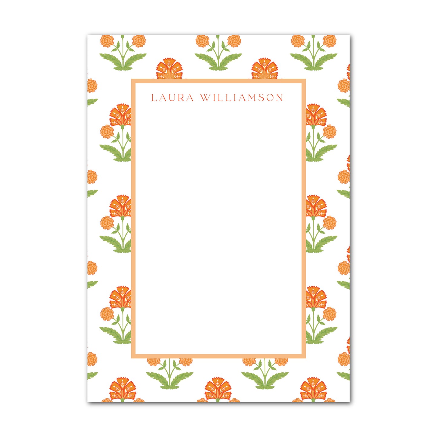 Orange Block Print Notepad