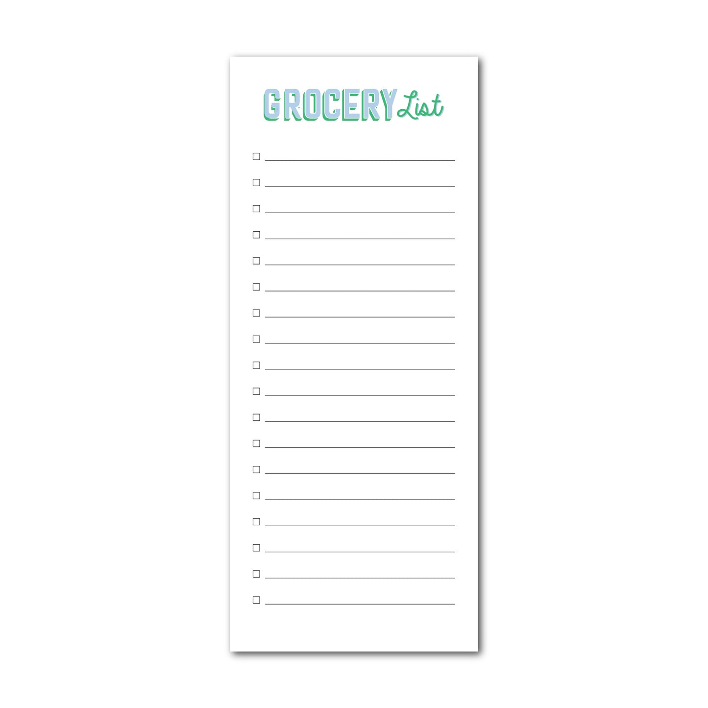 Block Print Grocery List Notepad