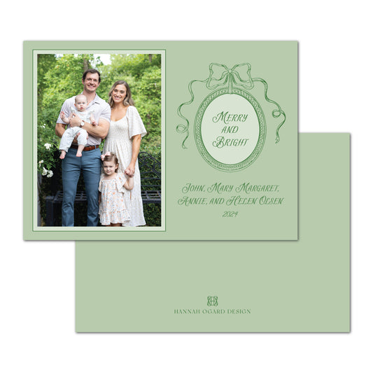 Green Holiday Heirloom Intaglio Holiday Card