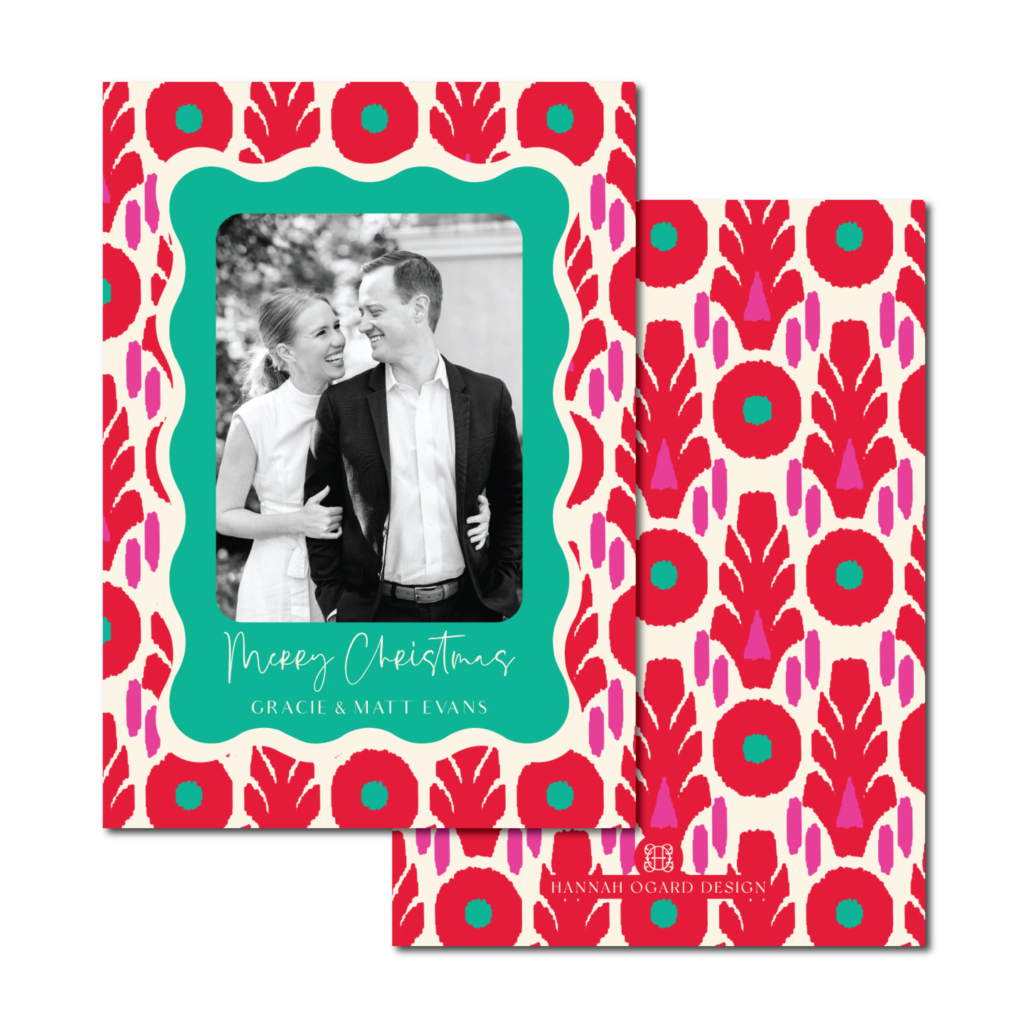 Peppermint Ikat Holiday Card