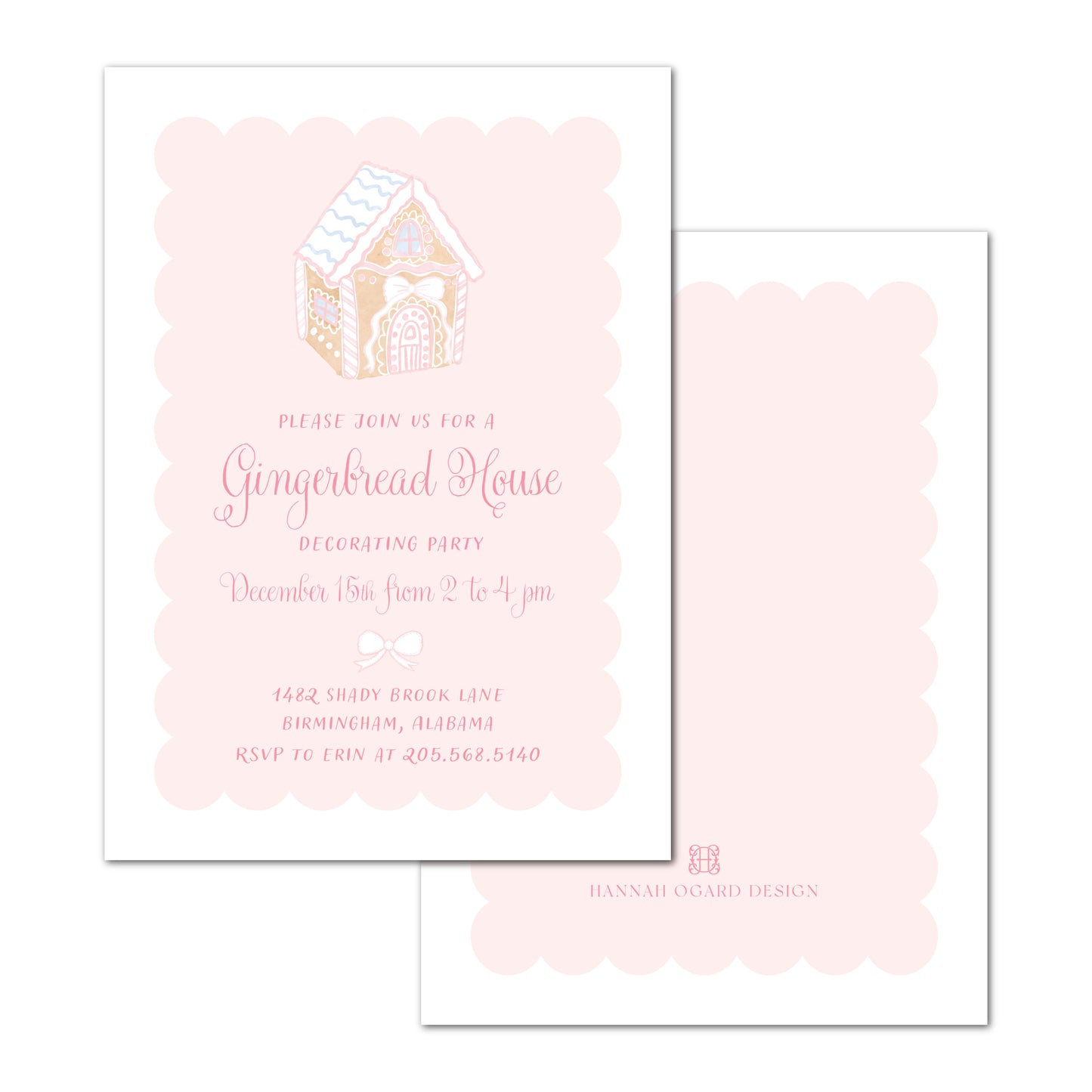 Pink Gingerbread Party Invitation